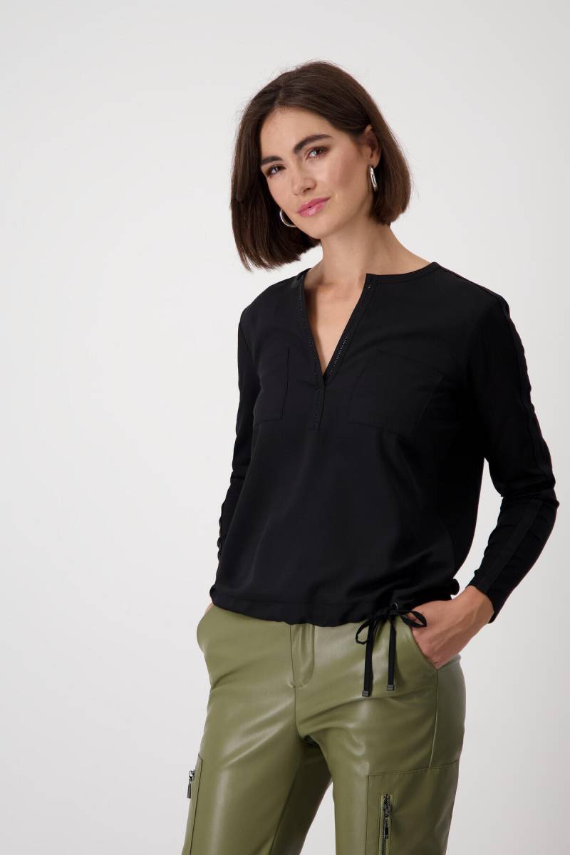 monari - Blusenshirt mit Strasssteine schwarz - Gr. - 38 von monari