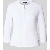 monari Cardigan mit Zweiwege-Reißverschluss in Offwhite, Größe 40 von monari