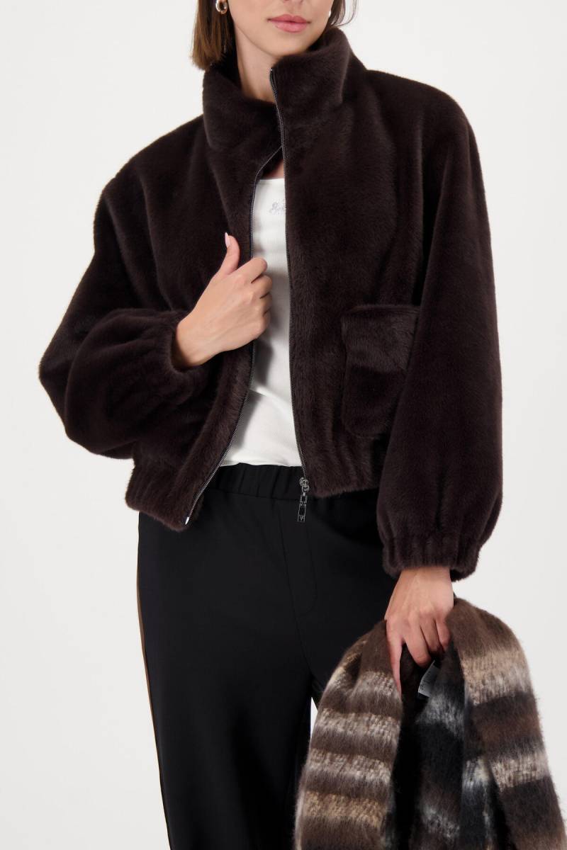 monari - Flauschige Jacke mit Taschen brownie - Gr. - 40 von monari