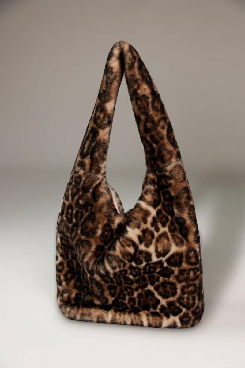 monari - Flauschige Tasche mit Leomuster brownie gemustert - Gr. - OS von monari