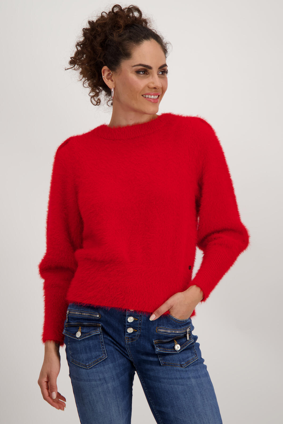 monari - Flauschiger Pullover deep red - Gr. - 38 von monari