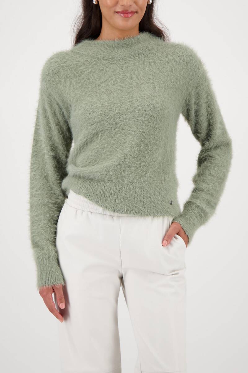 monari - Flauschiger Pullover mit Cut-out sage - Gr. - 42 von monari
