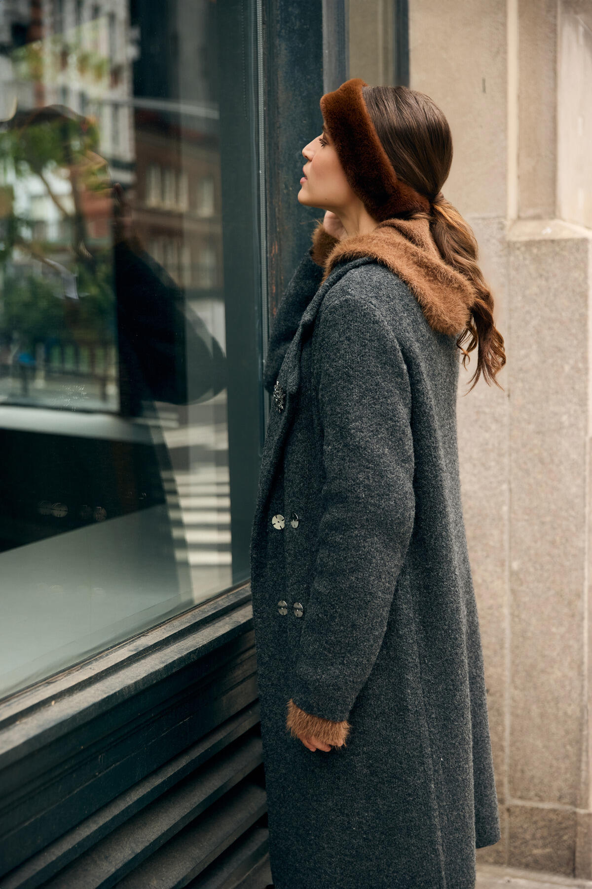 monari - Flauschiges Kunstfell-Stirnband whisky - Gr. - OS von monari