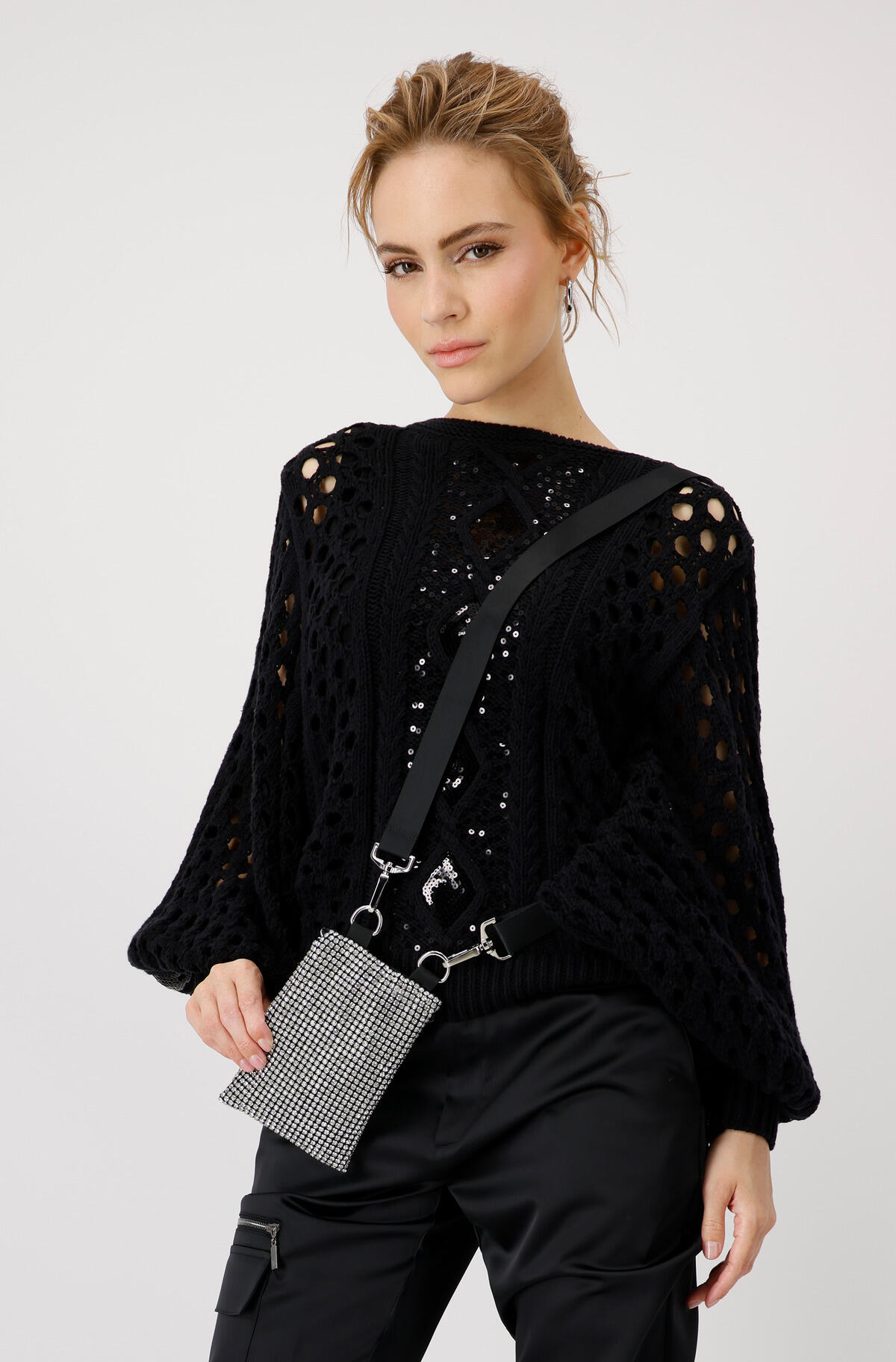 monari - Handytasche mit Strasssteinen chrome - Gr. - OS von monari