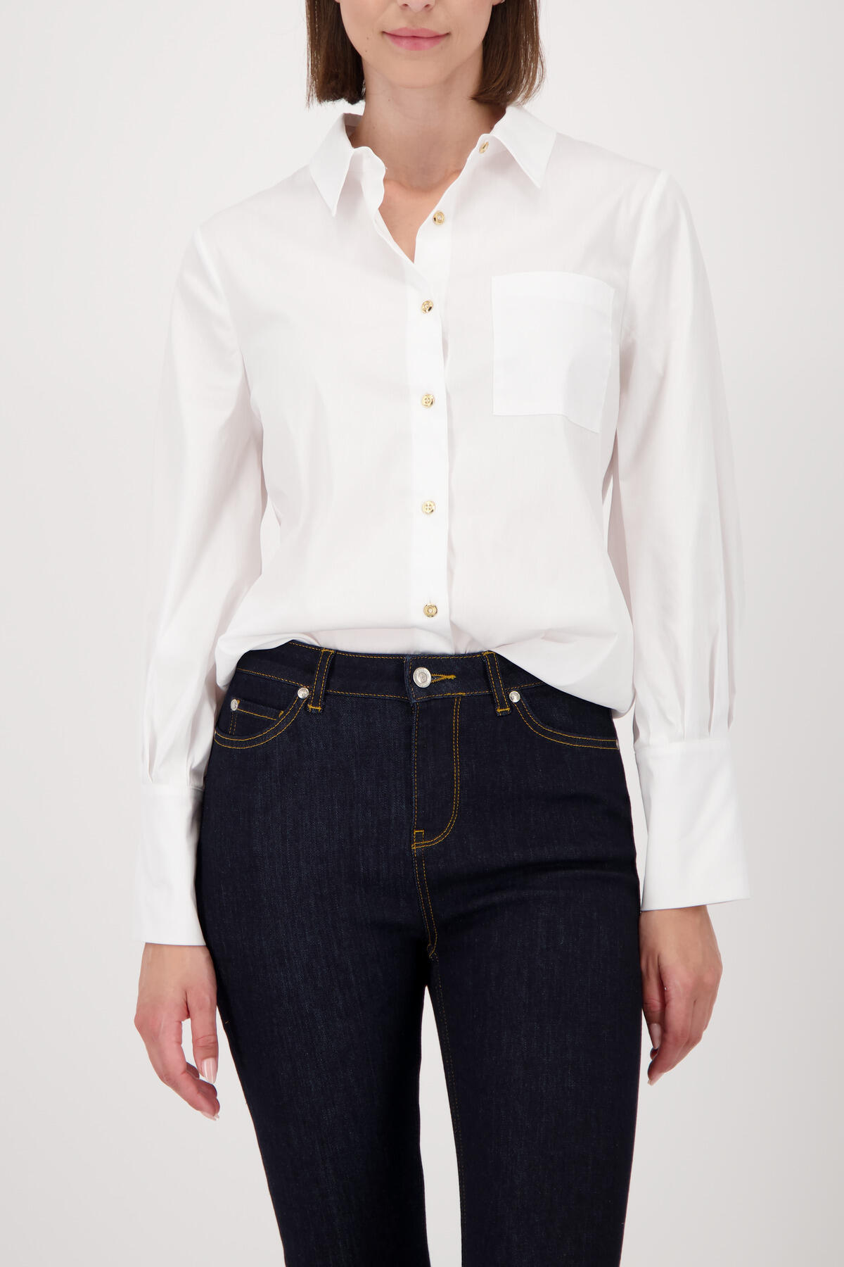 monari - Hemdbluse mit Schmuckknöpfen weiss - Gr. - 42 von monari