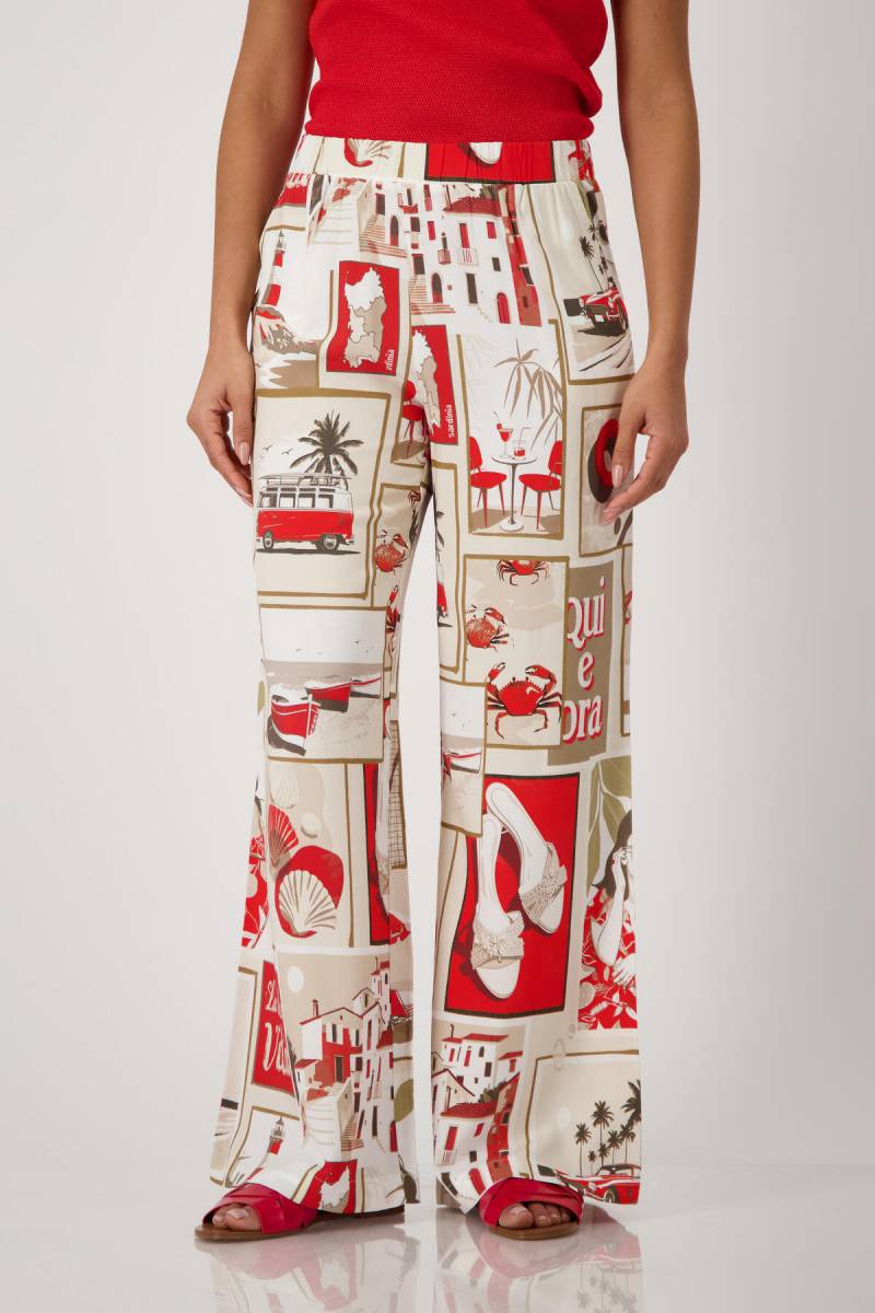 monari - Hose mit Polaroid-Print red gemustert - Gr. - 44 von monari