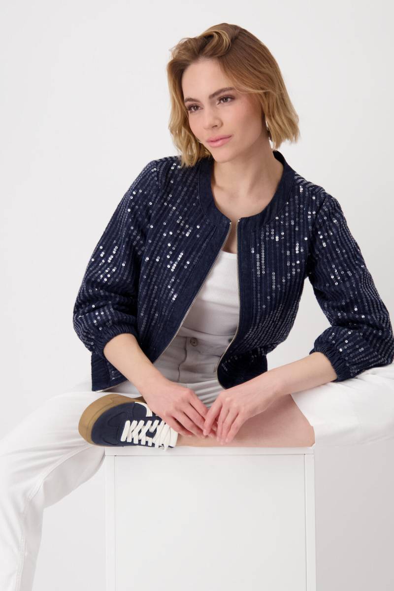 monari - Jeansjacke mit Pailletten jeans - Gr. - 38 von monari