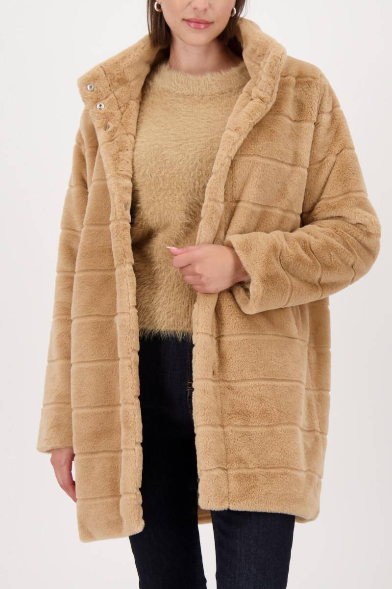 monari - Kunstfell Mantel mit Streifen cognac - Gr. - 42 von monari