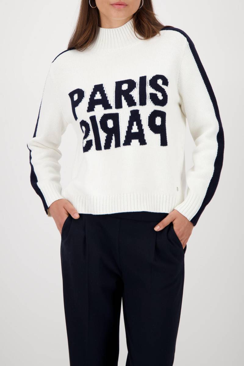 monari - Langarm-Pullover mit Schmuckknöpfen off-white - Gr. - 42 von monari