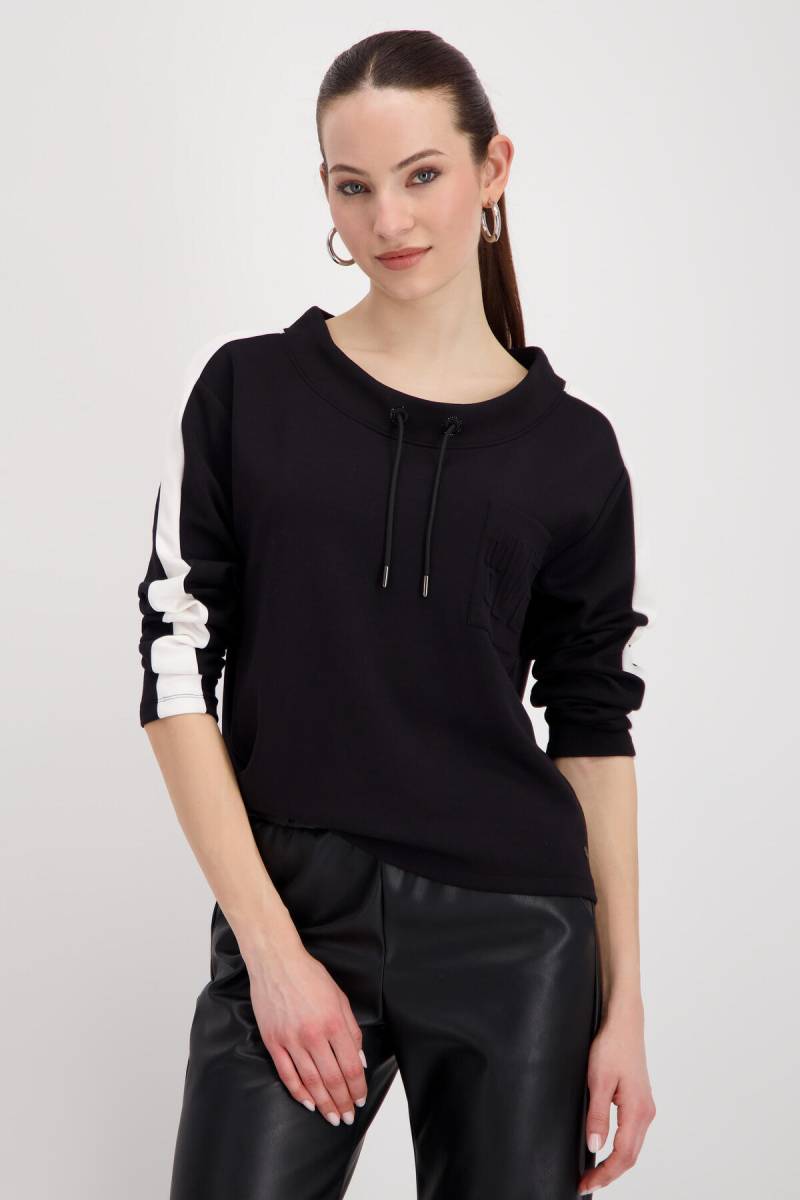 monari - Langarm Sweatshirt mit 3D-Details schwarz - Gr. - 46 von monari