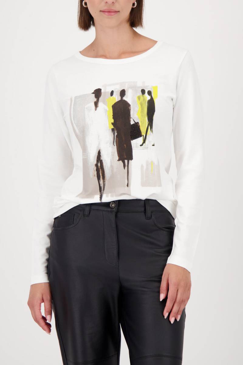 monari - Langarmshirt mit Gemäldeprint off-white - Gr. - 36 von monari