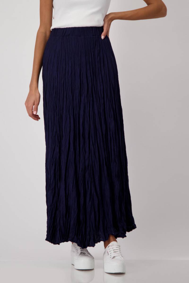 monari - Langer Rock mit Crash-Optik navy blue - Gr. - 36 von monari