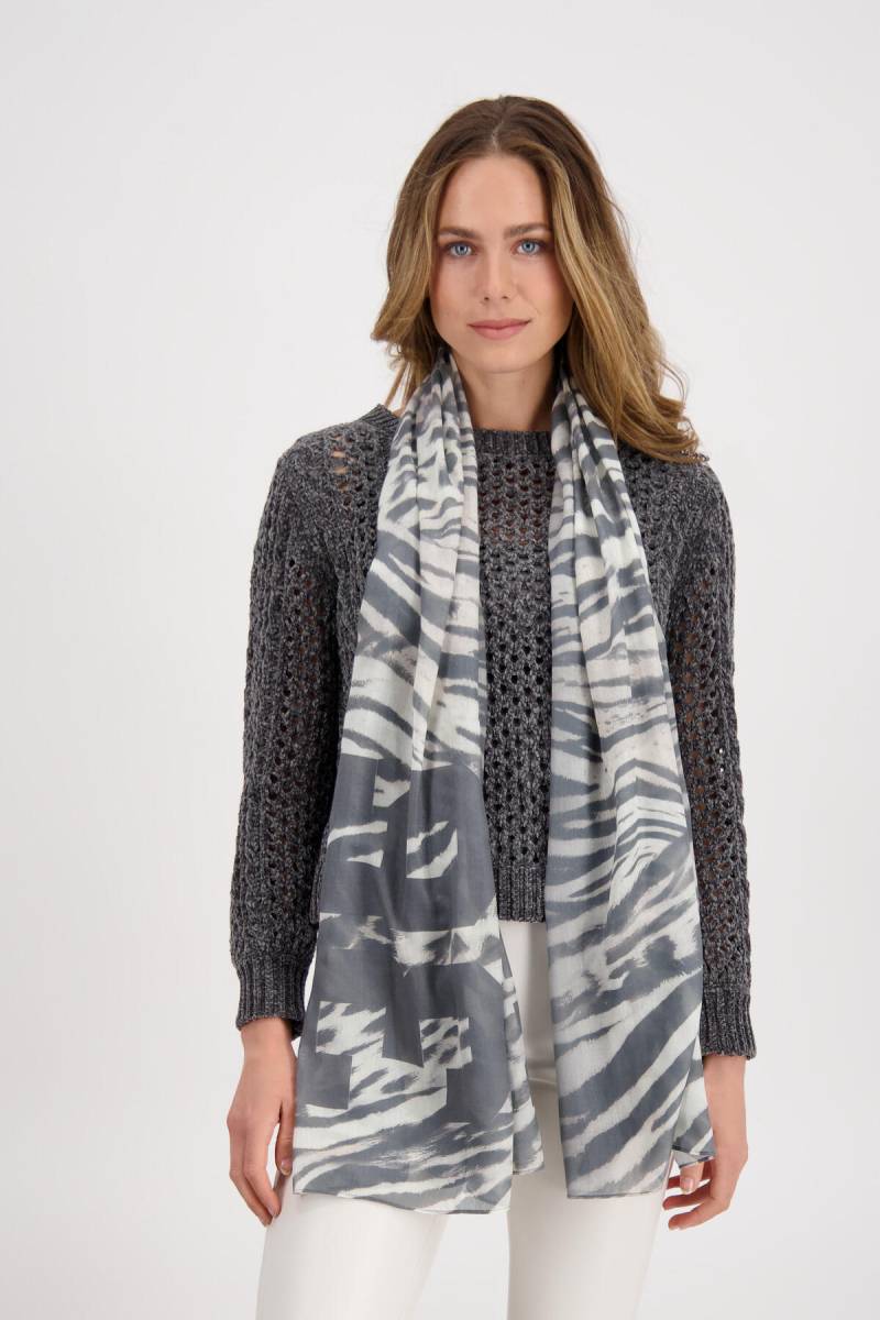 monari - Leichter Schal mit Animal Print thunder gemustert - Gr. - OS von monari