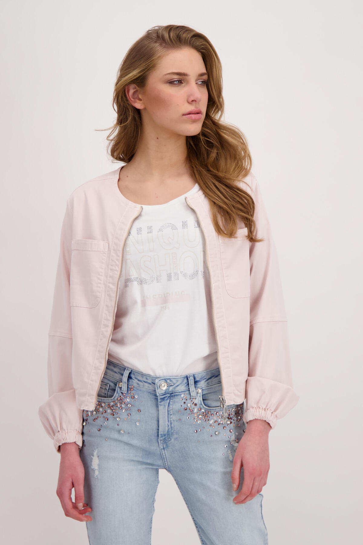monari - Lyocell Jacke mit Taschen light rosé - Gr. - 36 von monari