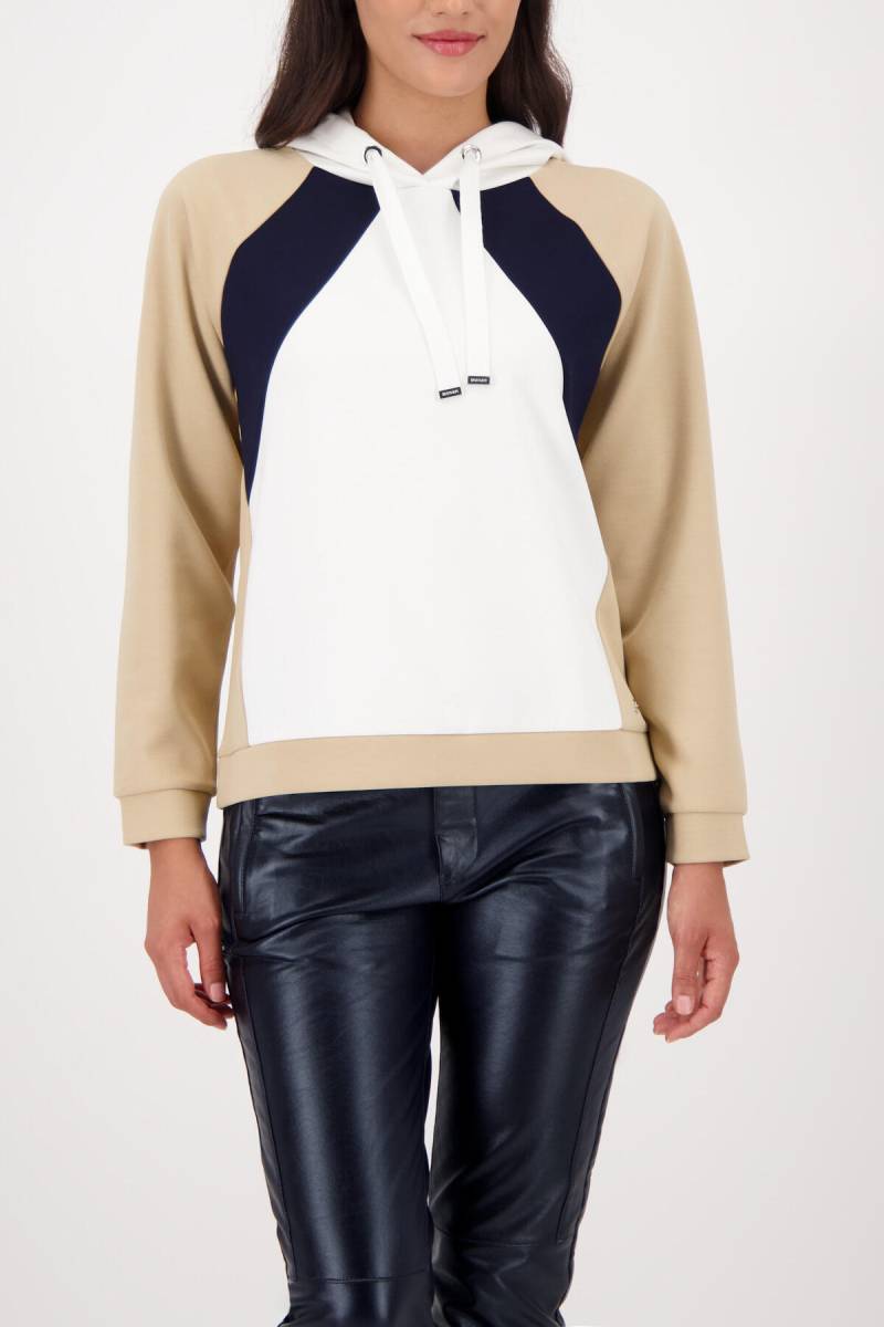 monari - Modernes Colorblock-Sweatshirt mit Kapuze off-white - Gr. - 46 von monari