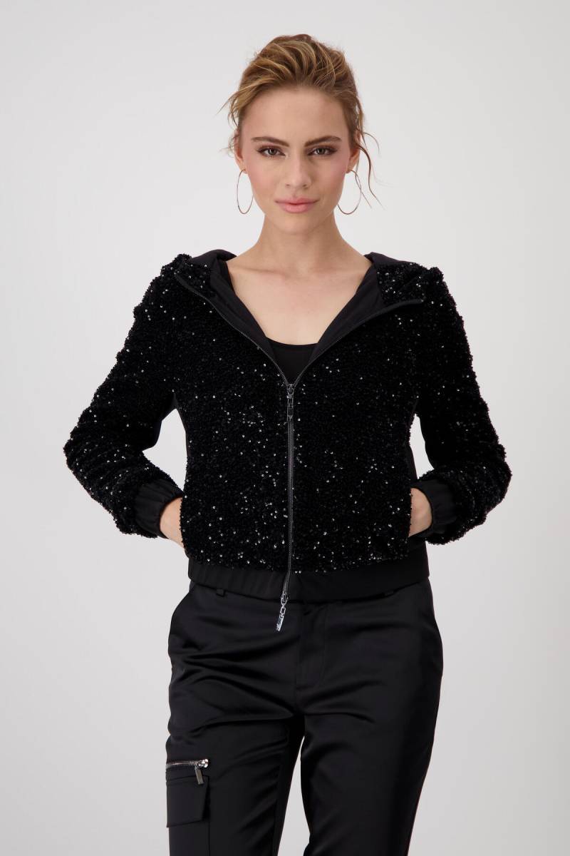 monari - Pailletten-Blousonjacke schwarz - Gr. - 38 von monari