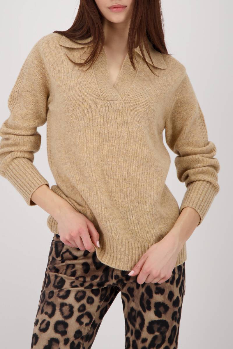 monari - Polo-Pullover mit weicher Haptik cinnamon melange - Gr. - 36 von monari