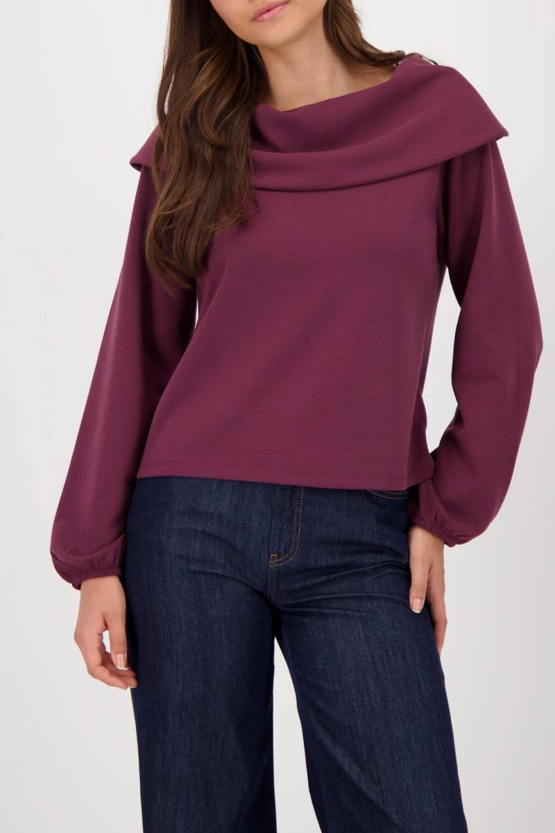 monari - Pullover mit Carmen-Ausschnitt bordeaux - Gr. - 40 von monari