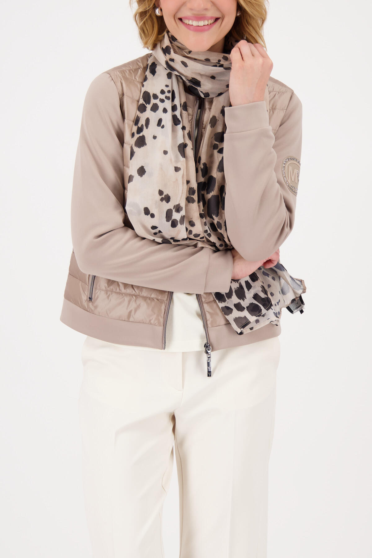 monari - Schal mit Leoprint cashmere gemustert - Gr. - OS von monari