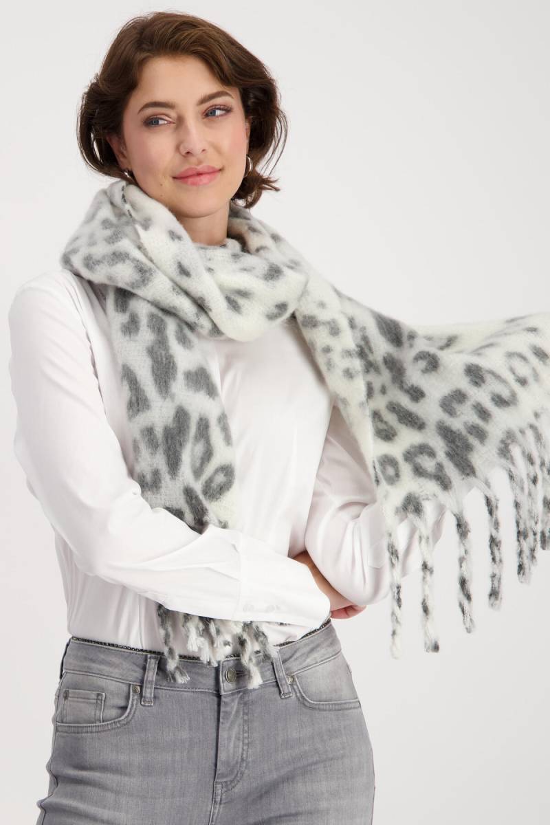 monari - Schal mit Schneeleomuster anthracite melange gemustert - Gr. - OS von monari