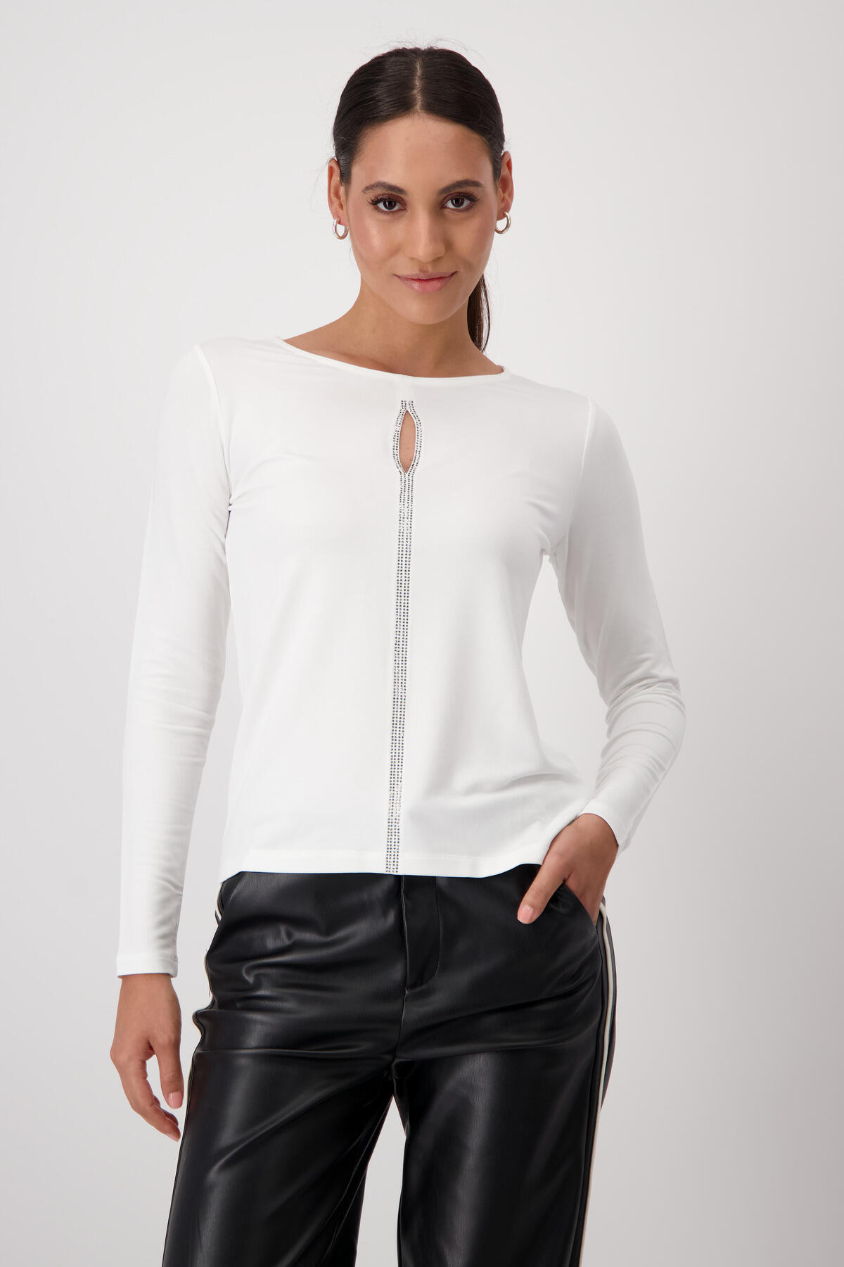 monari - Shirt mit Cut-out off-white - Gr. - 40 von monari