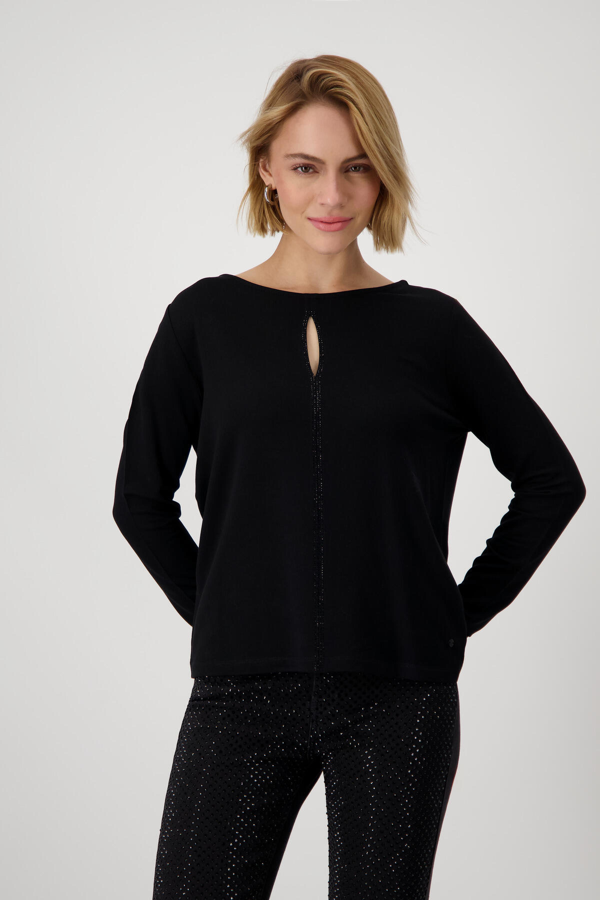 monari - Shirt mit Cut-out schwarz - Gr. - 38 von monari