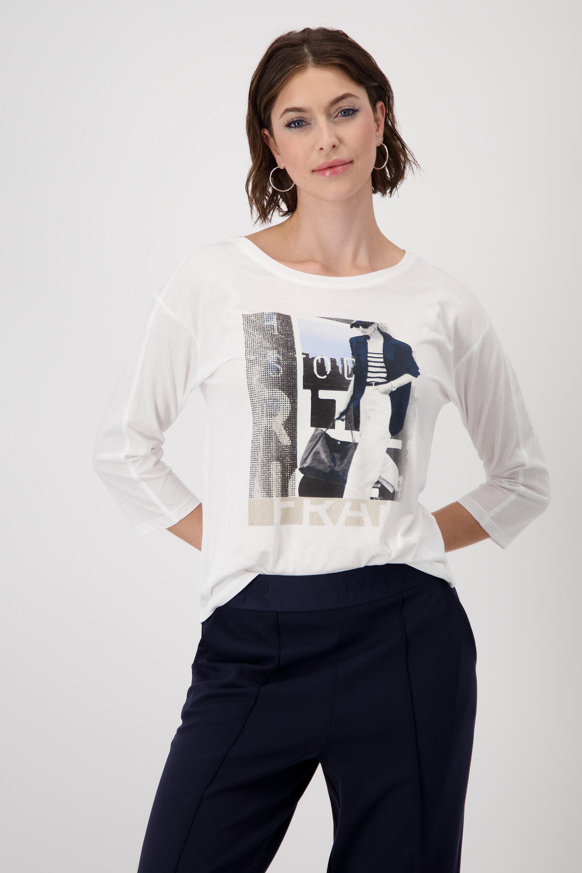 monari - Shirt mit Frauen Print off-white - Gr. - 40 von monari