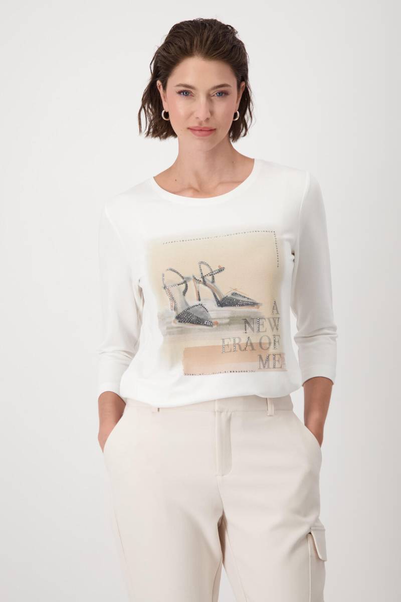 monari - Shirt mit High Heels Print off-white - Gr. - 44 von monari