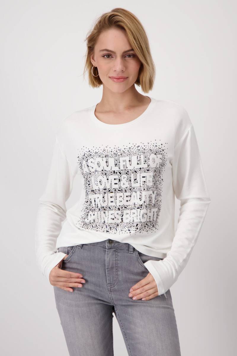 monari - Shirt mit Schmuckschrift off-white - Gr. - 40 von monari