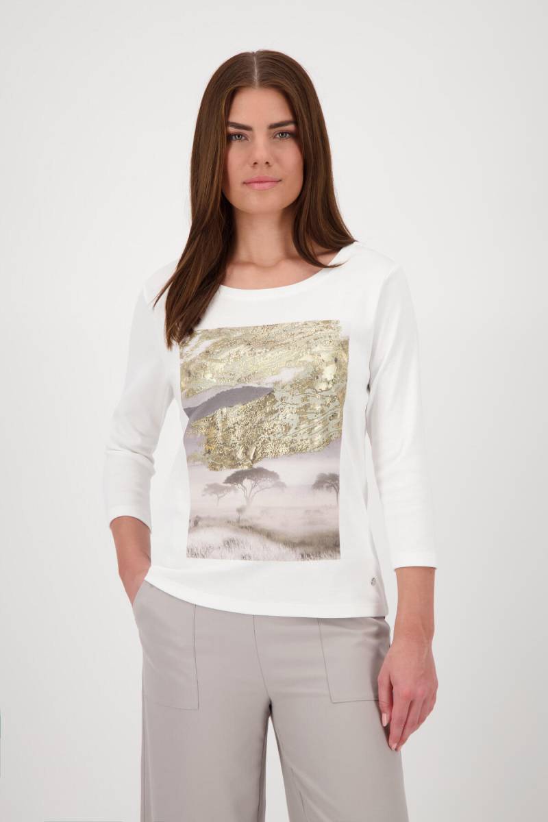 monari - Shirt mit glänzendem Print off-white - Gr. - 40 von monari