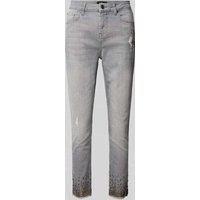 monari Slim Fit Jeans im 5-Pocket-Design in Hellgrau, Größe 36 von monari
