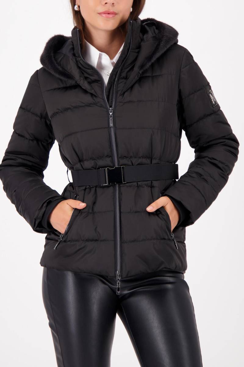 monari - Steppjacke mit Taillengürtel schwarz - Gr. - 36 von monari