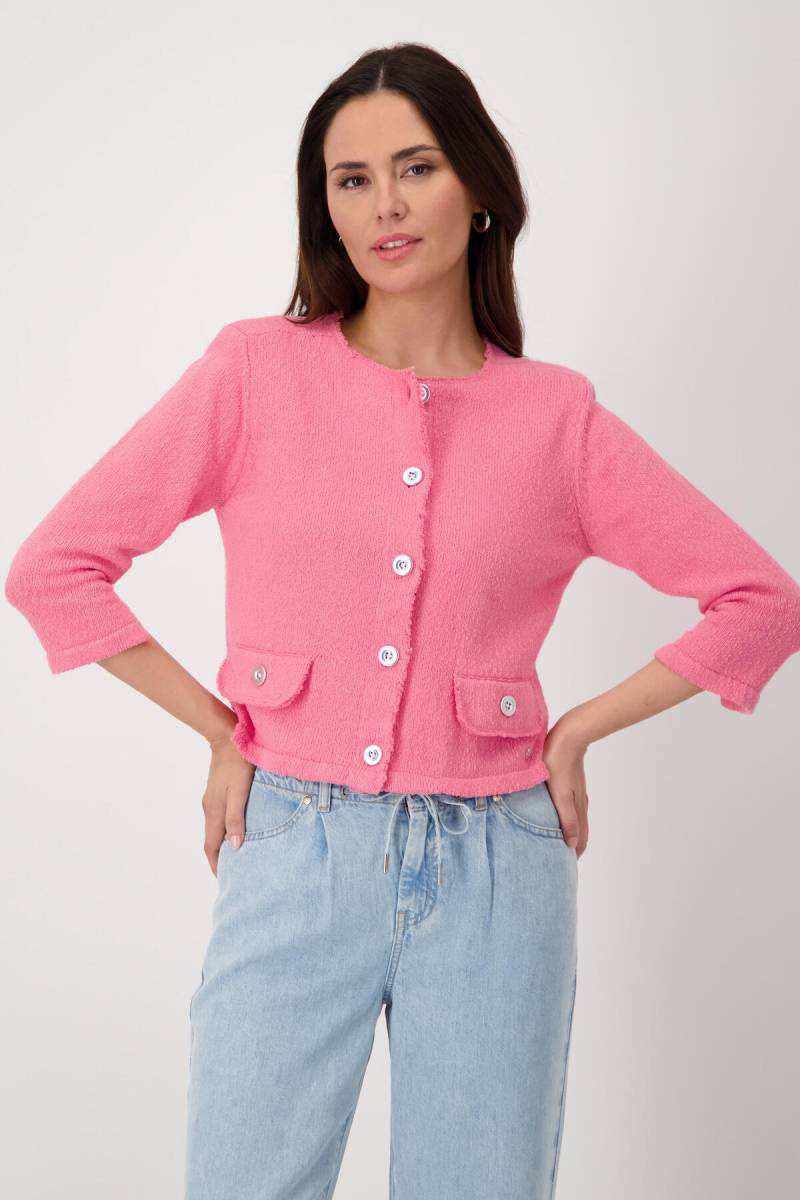 monari - Strickjacke mit Flammgarn coral pink - Gr. - 40 von monari