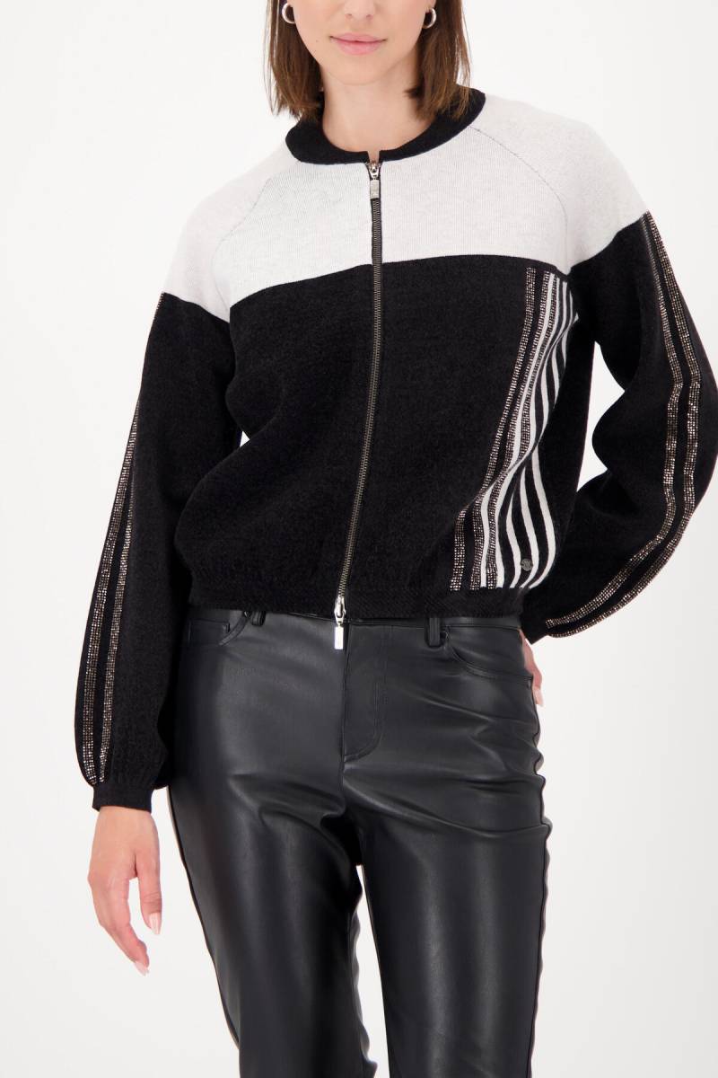 monari - Strickjacke mit Strasssteinen schwarz - Gr. - 34 von monari