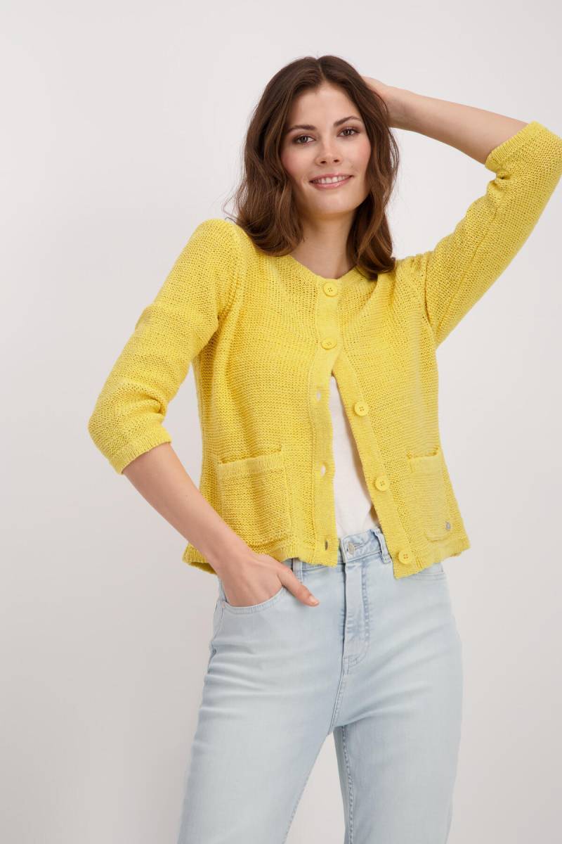 monari - Strickjacke mit Taschen dry lemon - Gr. - 46 von monari