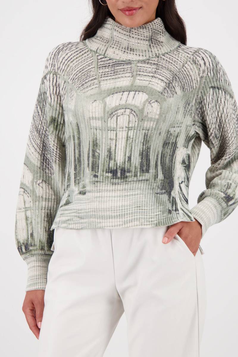 monari - Strickpullover mit Gallery-Print sage gemustert - Gr. - 38 von monari