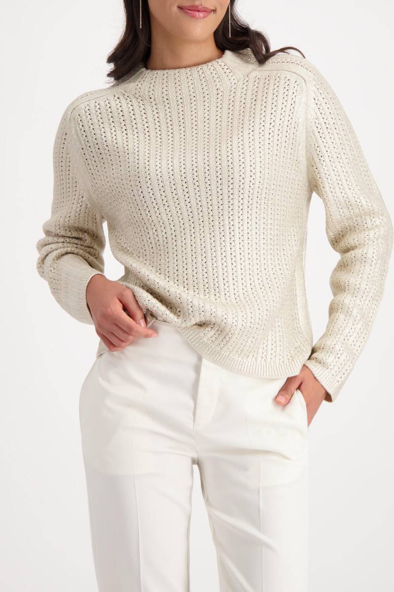 monari - Strickpullover mit Lackdruck almond - Gr. - 40 von monari