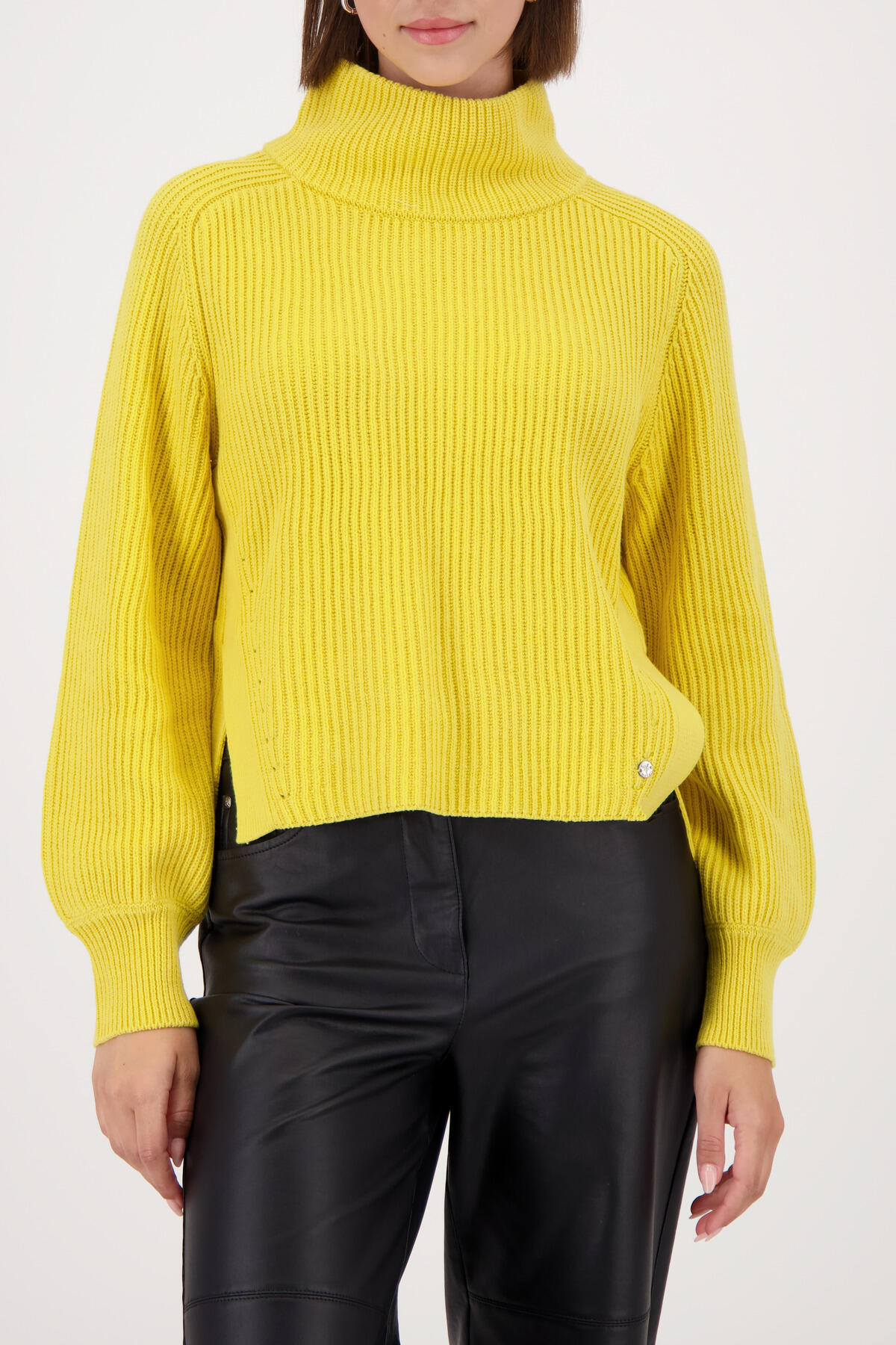 monari - Strickpullover mit Seitenschlitzen honey - Gr. - 44 von monari