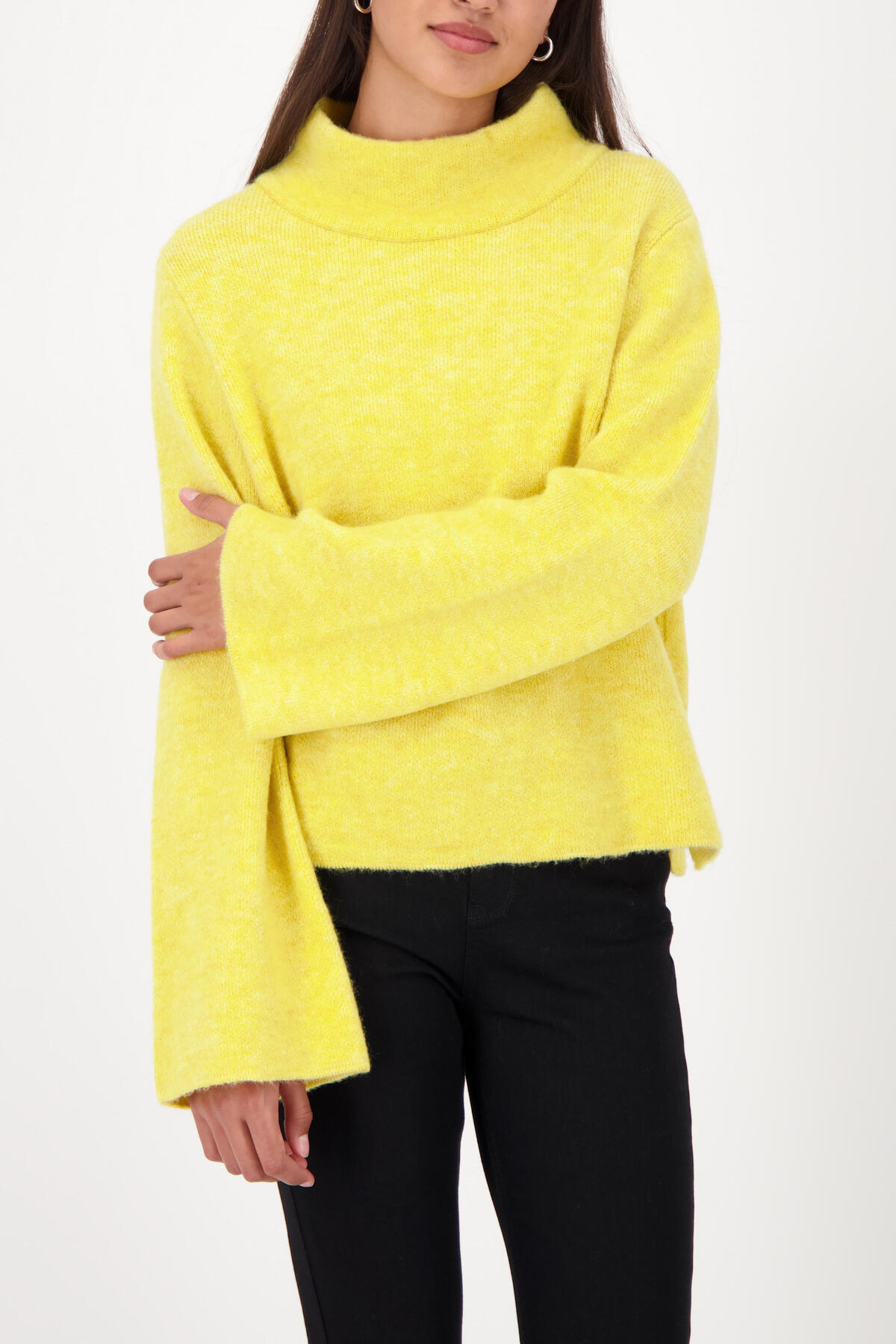 monari - Strickpullover mit Seitenschlitzen honey - Gr. - 46 von monari