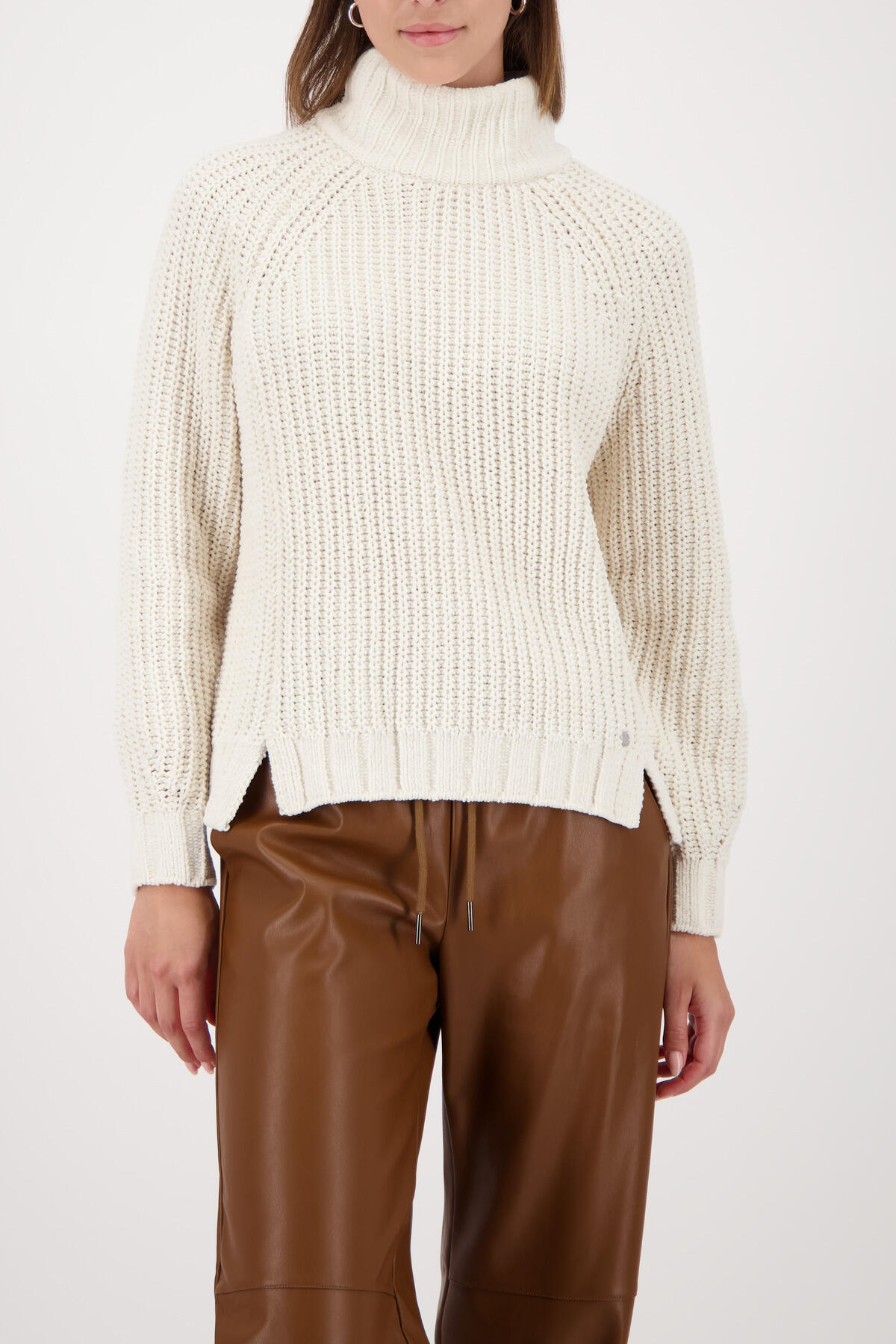 monari - Strickpullover mit Stehkragen almond - Gr. - 44 von monari