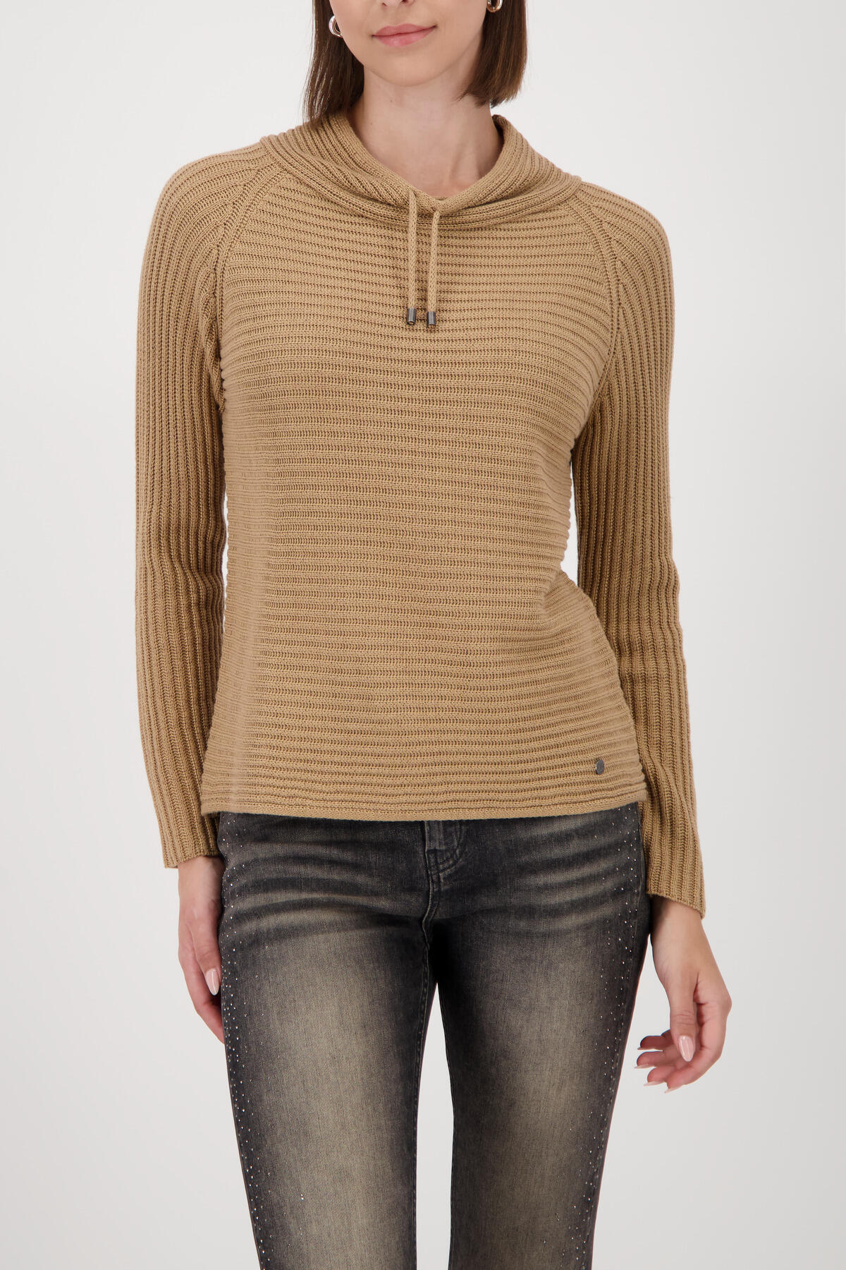 monari - Strickpullover mit Stehkragen cognac - Gr. - 36 von monari