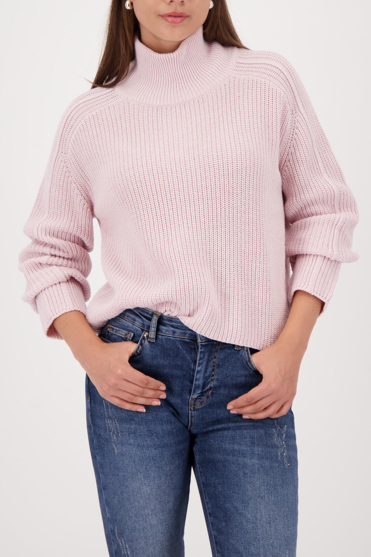 monari - Strickpullover mit Stehkragen light rose - Gr. - 36 von monari