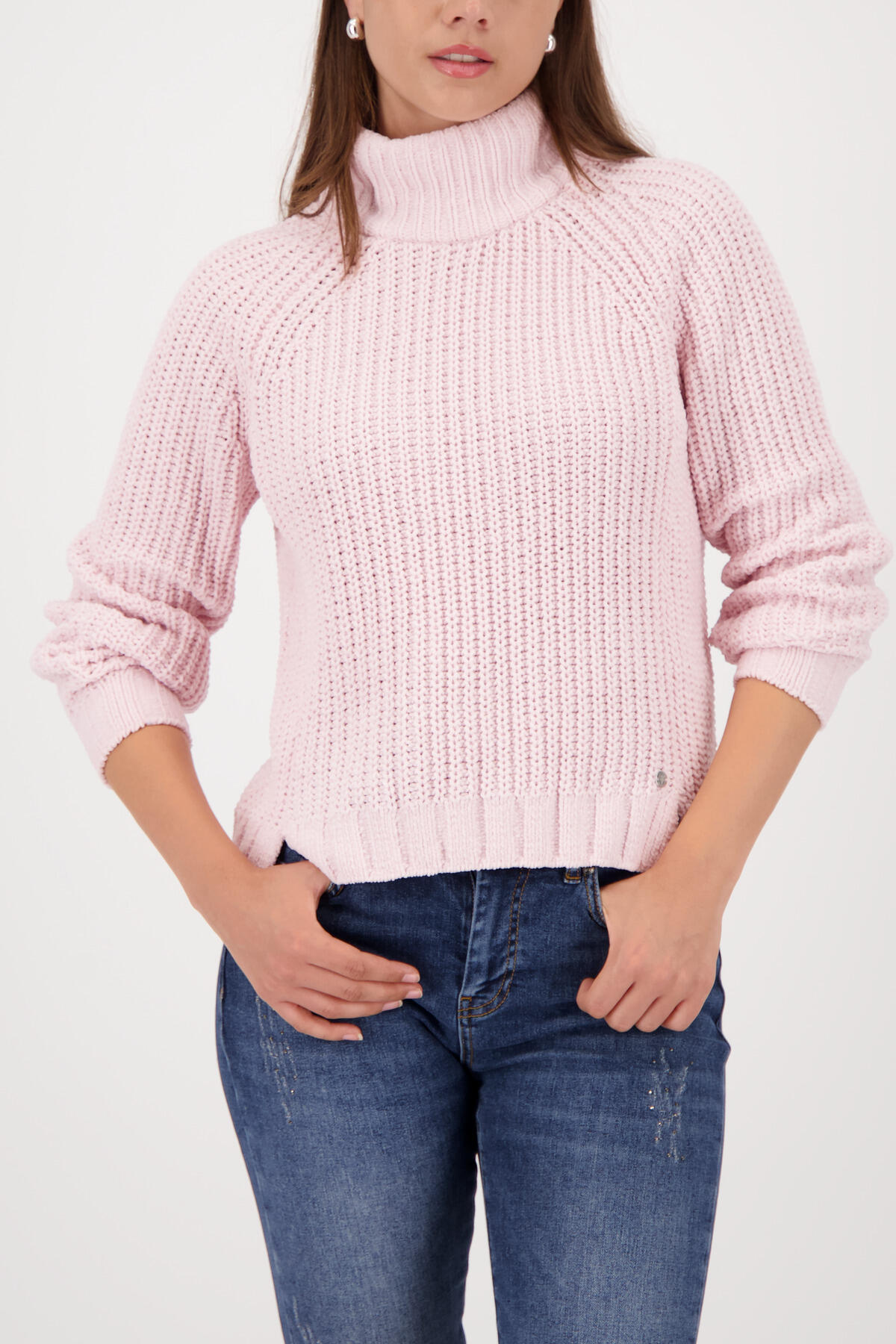 monari - Strickpullover mit Stehkragen light rose - Gr. - 40 von monari
