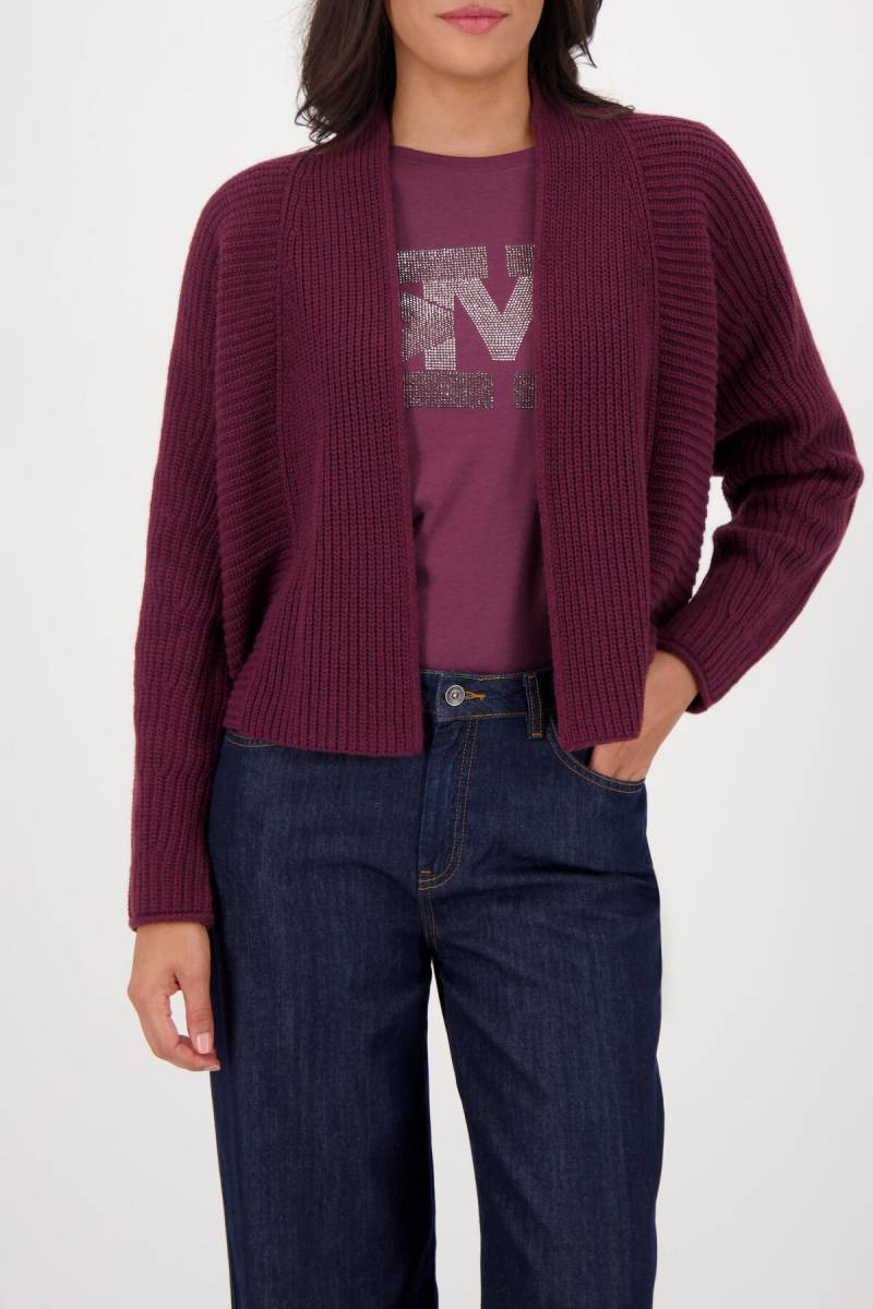 monari - Stricküberwurf mit Rippenstruktur bordeaux - Gr. - 42 von monari