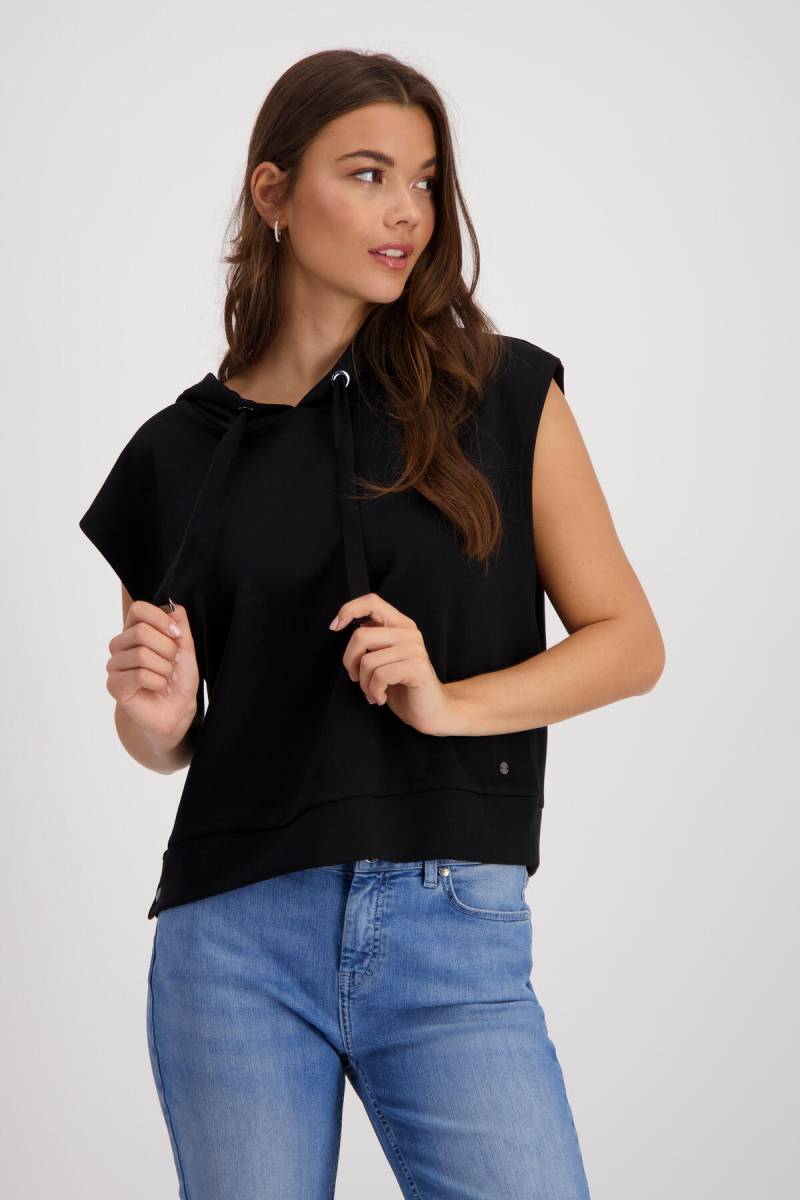 monari - Sweatshirt-Pullunder mit Kapuze schwarz - Gr. - 36 von monari