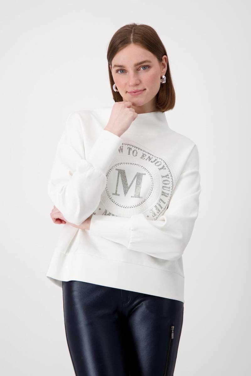 monari - Sweatshirt mit Emblem Print off-white - Gr. - 42 von monari