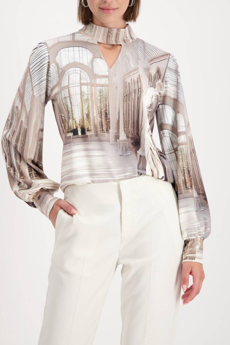 monari - Sweatshirt mit Gallery-Print almond gemustert - Gr. - 40 von monari