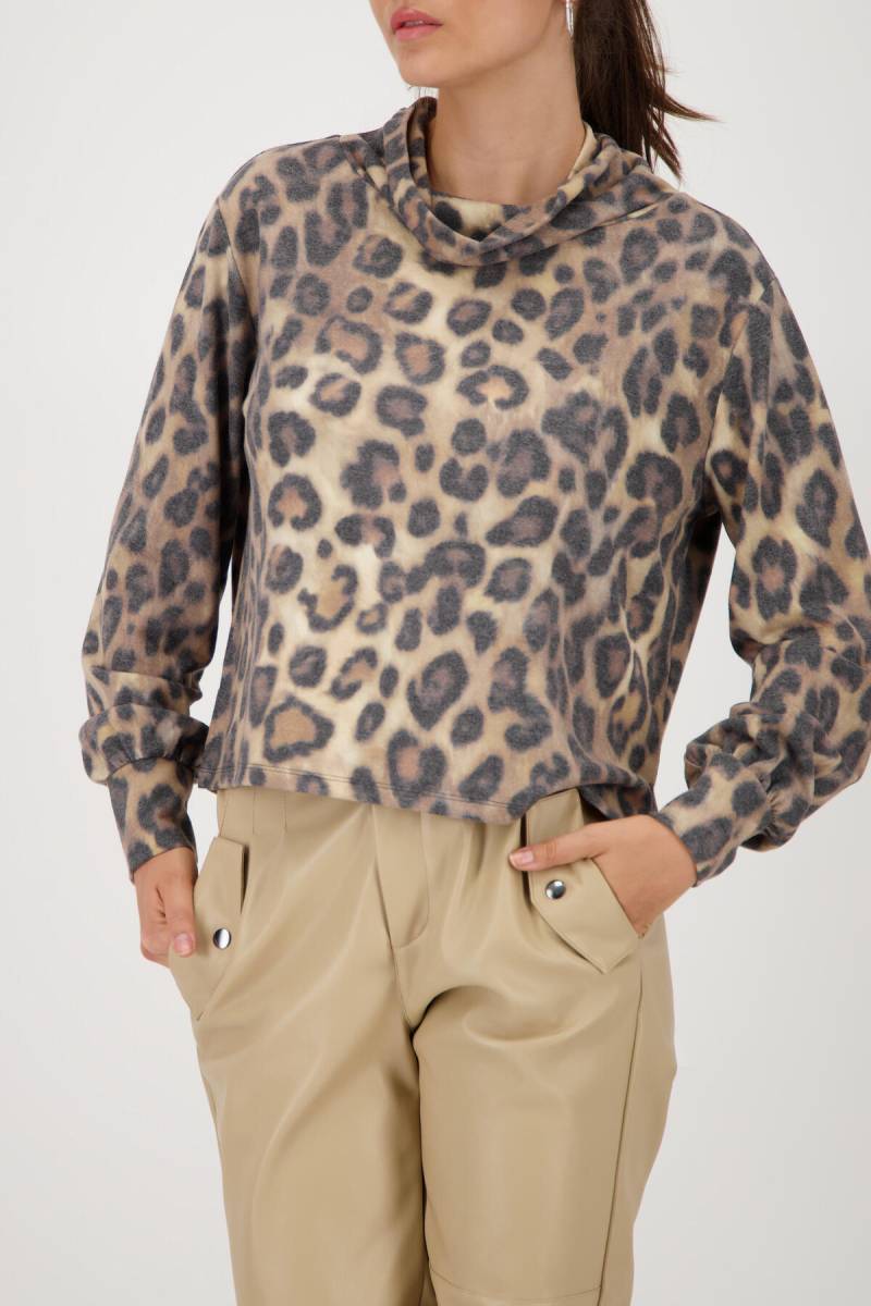 monari - Sweatshirt mit Leopardenmuster cinnamon gemustert - Gr. - 46 von monari