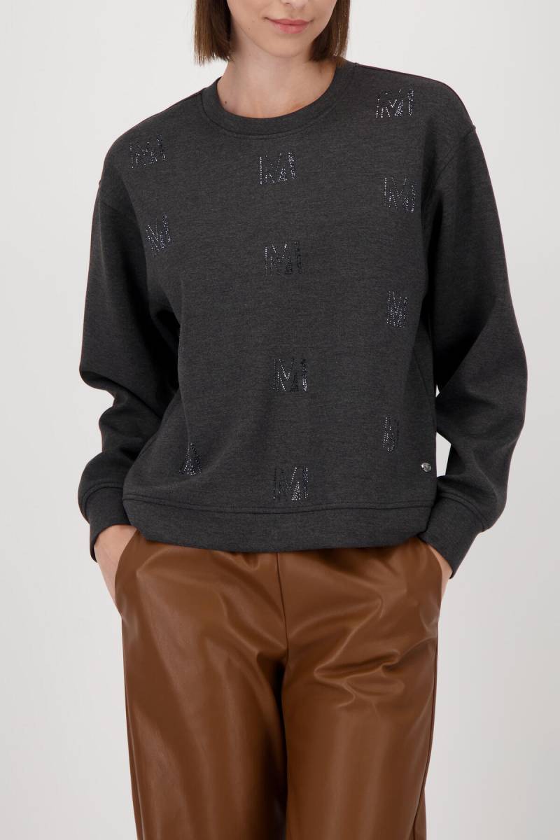 monari - Sweatshirt mit Melange-Optik anthra melange - Gr. - 38 von monari