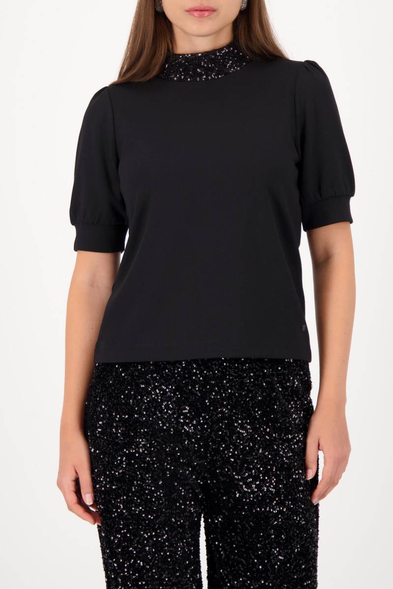 monari - Sweatshirt mit Paillettenkragen schwarz - Gr. - 40 von monari